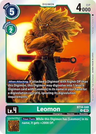 Leomon - BT14-048 - Rare (Pre-Order) available at 401 Games Canada