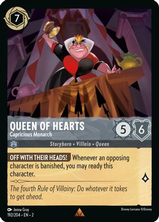 Queen of Hearts (Capricious Monarch) - 192/204 - Rare