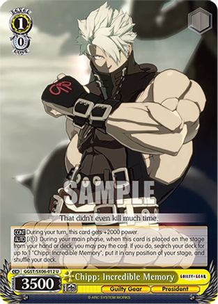 Chipp: Incredible Memory - GGST/SX06-012U - Uncommon