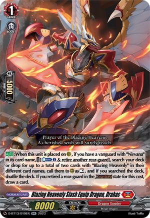 Blazing Heavenly Slash Equip Dragon, Drahas - D-BT13/019EN - Double Rare