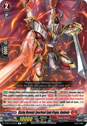 Blazing Heavenly Spearhead Equip Dragon, Nandeeka - D-BT13/037EN - Rare