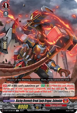 Blazing Heavenly Break Equip Dragon, Kalmodak - D-BT13/061EN - Common