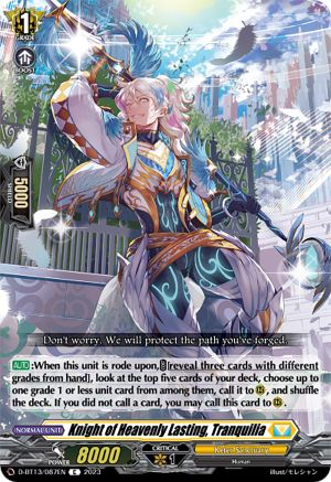 Knight of Heavenly Lasting, Tranquilia - D-BT13/087EN - Common