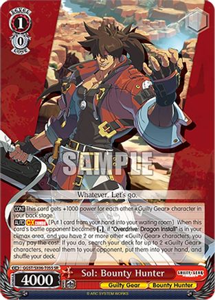 Sol: Bounty Hunter (SR) - GGST/SX06-T05SSR - Super Rare