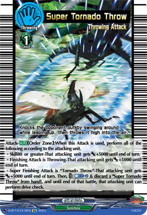 Super Tornado Throw - D-BT13/EX19EN - Extra Rare