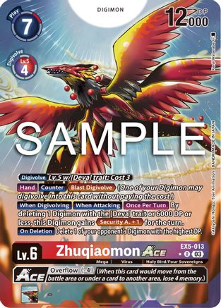 Zhuqiaomon Ace (Alternate Art) - EX5-013 - Rare