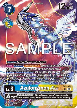 Azulongmon Ace (Alternate Art) - EX5-024 - Rare