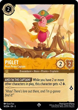 Piglet (Pooh Pirate Captain) - 16/204 - Super Rare