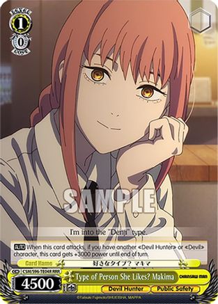 Type of Person She Likes? Makima (RRR) - CSM/S96-TE04RRRR - Triple Rare