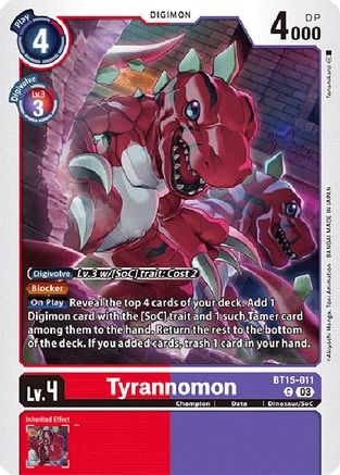 Tyrannomon - BT15-011 - Common