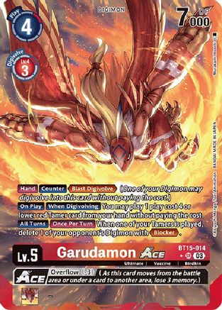 Garudamon Ace (Alternate Art) - BT15-014 - Super Rare